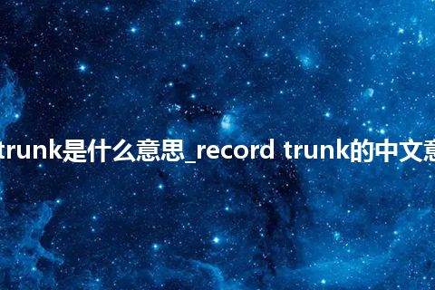 record trunk是什么意思_record trunk的中文意思_用法