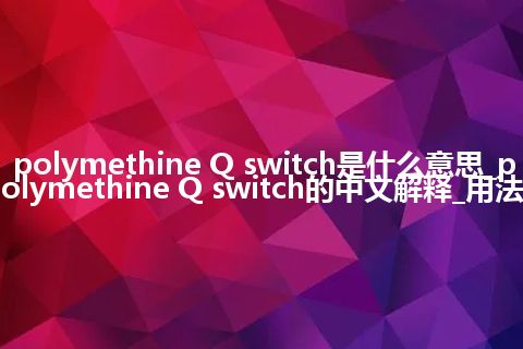 polymethine Q switch是什么意思_polymethine Q switch的中文解释_用法