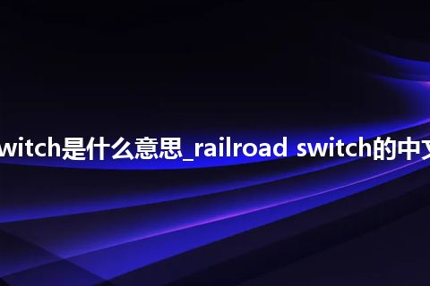 railroad switch是什么意思_railroad switch的中文意思_用法