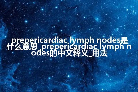 prepericardiac lymph nodes是什么意思_prepericardiac lymph nodes的中文释义_用法
