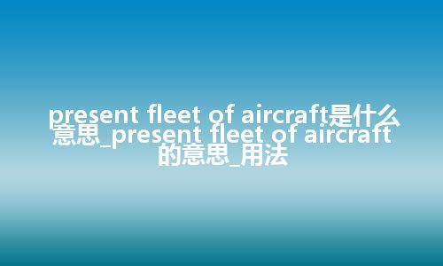present fleet of aircraft是什么意思_present fleet of aircraft的意思_用法