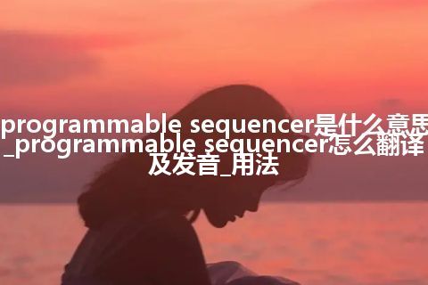 programmable sequencer是什么意思_programmable sequencer怎么翻译及发音_用法