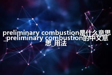 preliminary combustion是什么意思_preliminary combustion的中文意思_用法