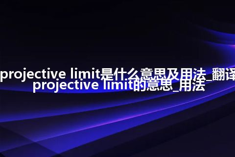 projective limit是什么意思及用法_翻译projective limit的意思_用法
