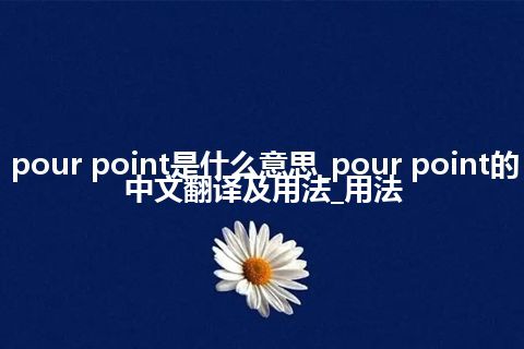 pour point是什么意思_pour point的中文翻译及用法_用法