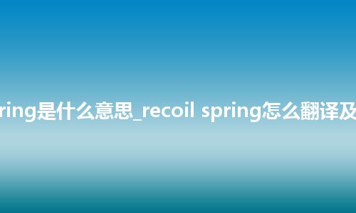 recoil spring是什么意思_recoil spring怎么翻译及发音_用法