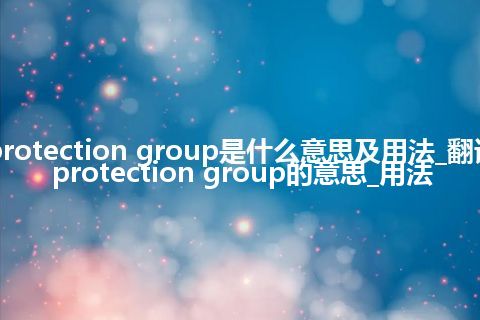 protection group是什么意思及用法_翻译protection group的意思_用法