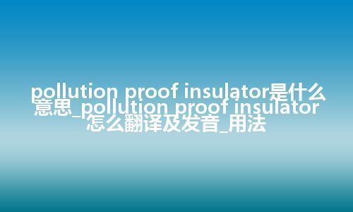 pollution proof insulator是什么意思_pollution proof insulator怎么翻译及发音_用法