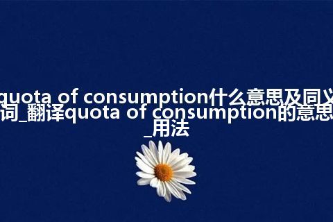 quota of consumption什么意思及同义词_翻译quota of consumption的意思_用法