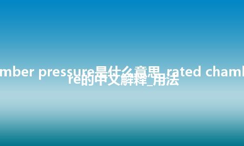 rated chamber pressure是什么意思_rated chamber pressure的中文解释_用法