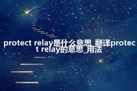 protect relay是什么意思_翻译protect relay的意思_用法