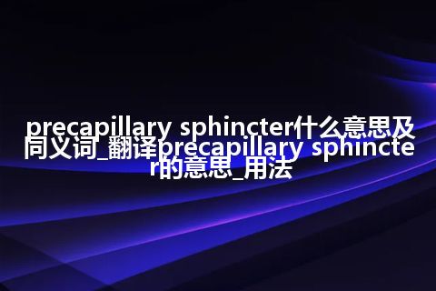 precapillary sphincter什么意思及同义词_翻译precapillary sphincter的意思_用法
