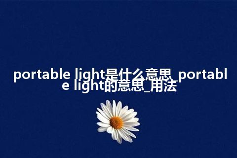 portable light是什么意思_portable light的意思_用法