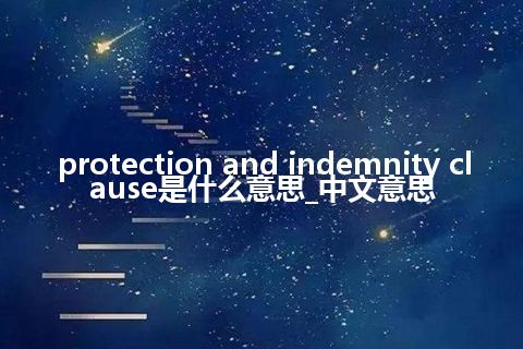 protection and indemnity clause是什么意思_中文意思