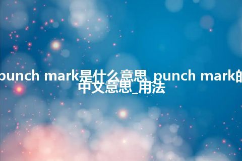 punch mark是什么意思_punch mark的中文意思_用法