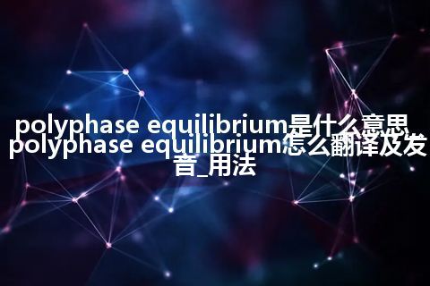 polyphase equilibrium是什么意思_polyphase equilibrium怎么翻译及发音_用法