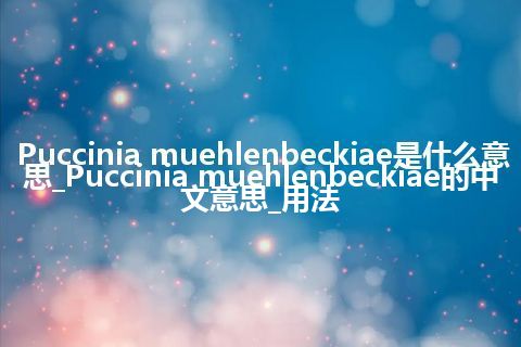 Puccinia muehlenbeckiae是什么意思_Puccinia muehlenbeckiae的中文意思_用法