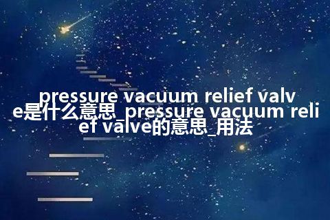 pressure vacuum relief valve是什么意思_pressure vacuum relief valve的意思_用法