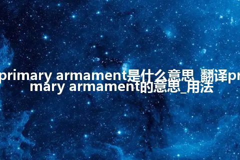 primary armament是什么意思_翻译primary armament的意思_用法