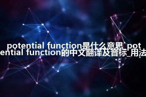 potential function是什么意思_potential function的中文翻译及音标_用法