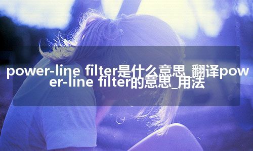 power-line filter是什么意思_翻译power-line filter的意思_用法