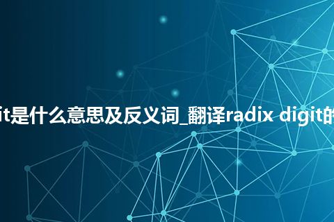 radix digit是什么意思及反义词_翻译radix digit的意思_用法