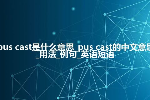 pus cast是什么意思_pus cast的中文意思_用法_例句_英语短语