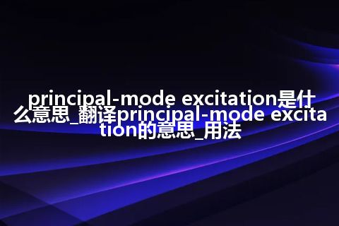 principal-mode excitation是什么意思_翻译principal-mode excitation的意思_用法
