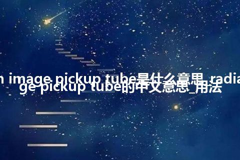 radiation image pickup tube是什么意思_radiation image pickup tube的中文意思_用法