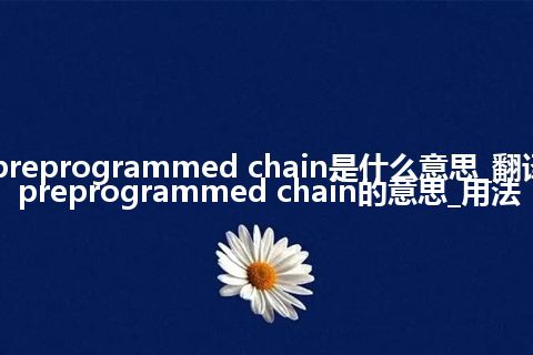 preprogrammed chain是什么意思_翻译preprogrammed chain的意思_用法