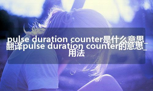 pulse duration counter是什么意思_翻译pulse duration counter的意思_用法