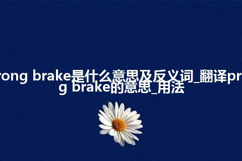 prong brake是什么意思及反义词_翻译prong brake的意思_用法
