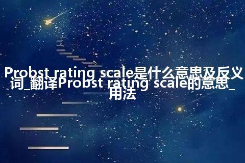 Probst rating scale是什么意思及反义词_翻译Probst rating scale的意思_用法