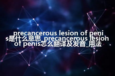 precancerous lesion of penis是什么意思_precancerous lesion of penis怎么翻译及发音_用法