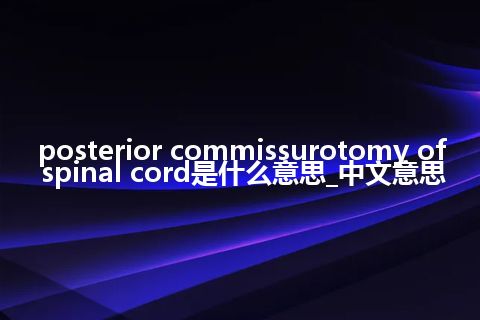 posterior commissurotomy of spinal cord是什么意思_中文意思