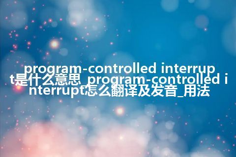 program-controlled interrupt是什么意思_program-controlled interrupt怎么翻译及发音_用法