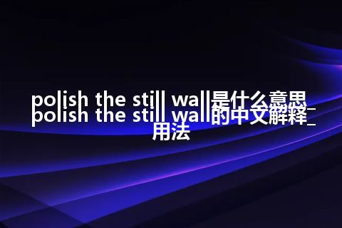 polish the still wall是什么意思_polish the still wall的中文解释_用法