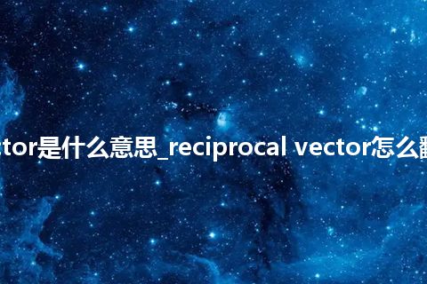 reciprocal vector是什么意思_reciprocal vector怎么翻译及发音_用法