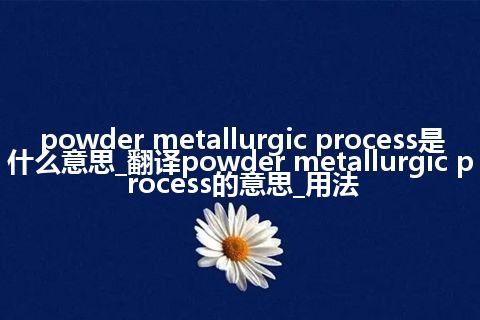 powder metallurgic process是什么意思_翻译powder metallurgic process的意思_用法