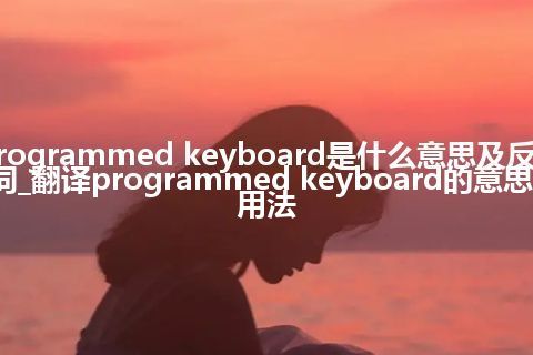 programmed keyboard是什么意思及反义词_翻译programmed keyboard的意思_用法