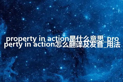 property in action是什么意思_property in action怎么翻译及发音_用法