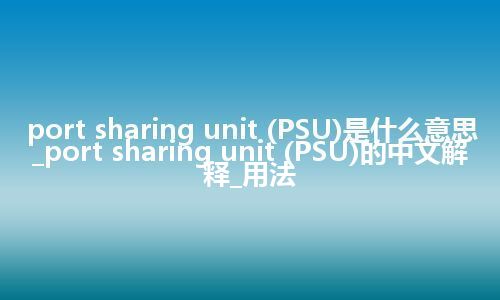 port sharing unit (PSU)是什么意思_port sharing unit (PSU)的中文解释_用法