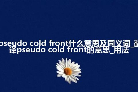pseudo cold front什么意思及同义词_翻译pseudo cold front的意思_用法