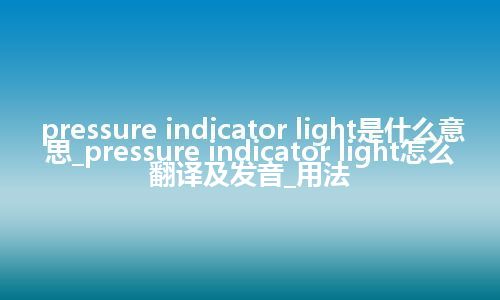 pressure indicator light是什么意思_pressure indicator light怎么翻译及发音_用法