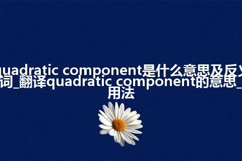 quadratic component是什么意思及反义词_翻译quadratic component的意思_用法