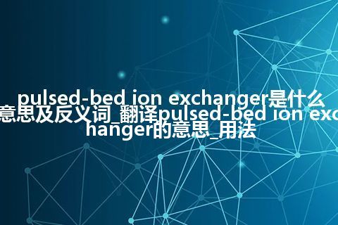 pulsed-bed ion exchanger是什么意思及反义词_翻译pulsed-bed ion exchanger的意思_用法