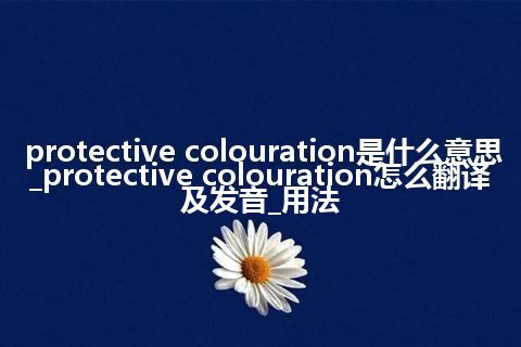 protective colouration是什么意思_protective colouration怎么翻译及发音_用法