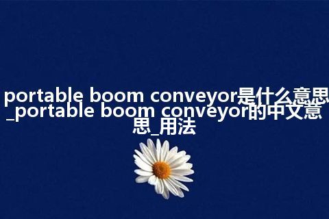 portable boom conveyor是什么意思_portable boom conveyor的中文意思_用法