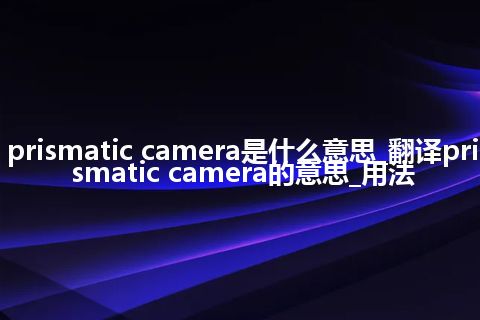 prismatic camera是什么意思_翻译prismatic camera的意思_用法