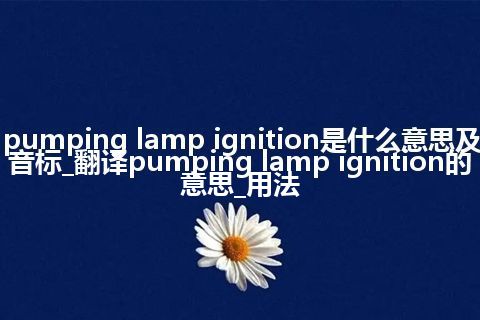 pumping lamp ignition是什么意思及音标_翻译pumping lamp ignition的意思_用法
